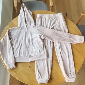 Uniqlo Velour Lounge Set Light Pink Small